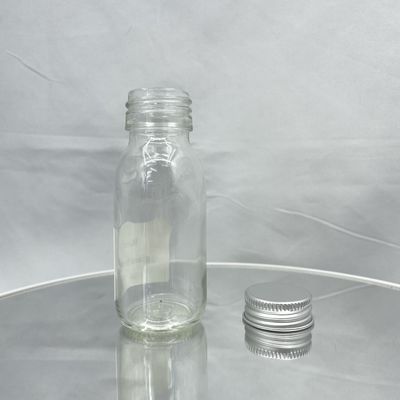 Non Spill Skin Care Cosmetic Packaging 60ml Glass Bottle With Aluminum Cap