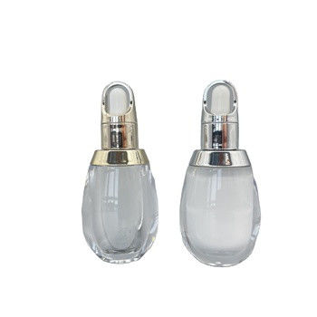 Egg Shape White Dropper Bottle Custom 10ml Acrylic PP Double Wall