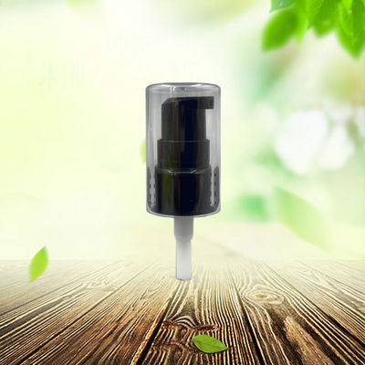 PP Black Cream Pump Dispenser 20/410 304H Smooth Closure 0.2ML/T With Full Clear Cap