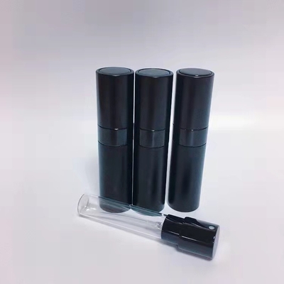 Travel Mini Container Aluminum Refillable Perfume Spray Bottle 8ML Black Aluminum Color