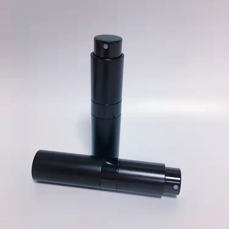 Travel Mini Container Aluminum Refillable Perfume Spray Bottle 8ML Black Aluminum Color