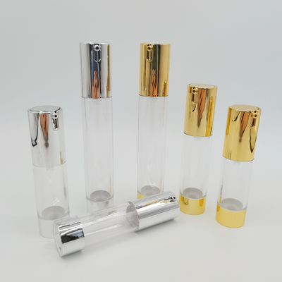 প্রসাধনী প্যাকেজিংয়ের জন্য গরম বিক্রয় 15ml 20ml 30ml স্লিম ডিজাইন এয়ারলেস পাম্প বোতল