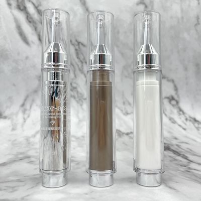 PETG/ABS/PP কসমেটিক সিরিঞ্জ আকৃতি 10ml 15ml বায়ুবিহীন বোতল